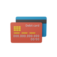 cartão de débito de renderização 3d isolado útil para negócios, empresa, economia, design corporativo e financeiro png