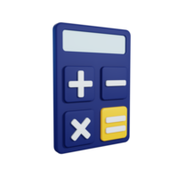 3d interpretazione calcolatrice isolato utile per attività commerciale, azienda, economia, aziendale e finanza design png
