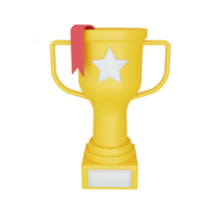 3d rendering trophy isolated useful for business, company, economy, corporate and finance design png