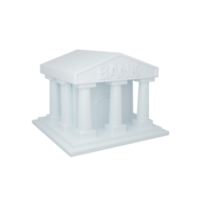 3d rendering bank isolated useful for business, currency, economy and finance design illustration png