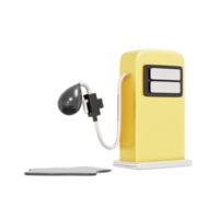 3d interpretazione di petrolio olio carburante pompa ugello isolato. 3d rendere illustrazione cartone animato stile. png
