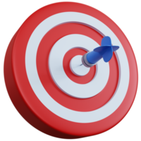 3d rendering red target with darts isolated png