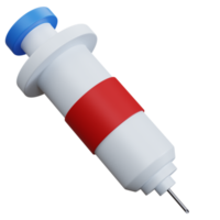 3d rendering flying syringe isolated png