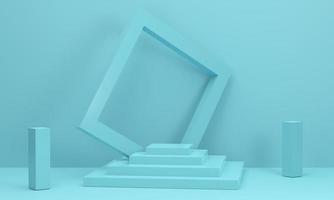 square podium arranged in layers green picture frame It is beautifully presented. scene stage mockup showcase for product, sale, banner, presentation, cosmetic, offer. photo