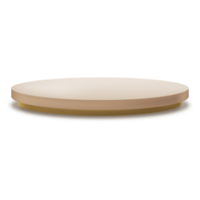 3D Beige cylinder pedestal podium, Vector peach geometric platform,Isolated showcase single display stand png