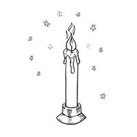 Candle vector illustration isolated on white. Doodle illustration