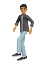 3D-Darstellung eines Mannes, der zu Fuß posiert png
