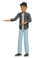 3D illustration of a man posing please png