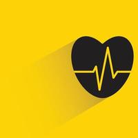 heart and pulse on yellow background vector illustration