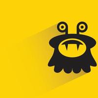 funny monster character with shadow on yellow background vector