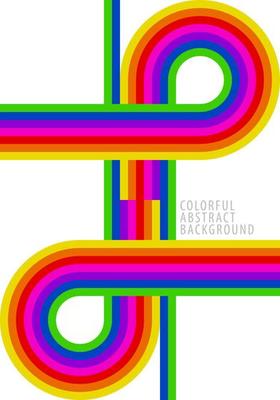 Rainbow Lines Curves Crosses Intersect Colorful Background