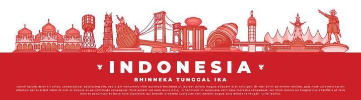 Indonesia panoramic banner vector