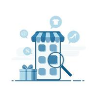 E-commerce Mobile Shopping Illustration vector