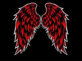ilustración de logotipo de ala de ángel rojo vector