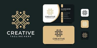 Creative ornament flower logo and business card design vector inspiration