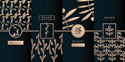 Beauty feminine logo design vector with pattern