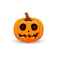 Halloween Pumpkin isolated on white background. The main symbol of the Happy Halloween holiday. Orange spooky pumpkin with scary smile holiday Halloween. vector