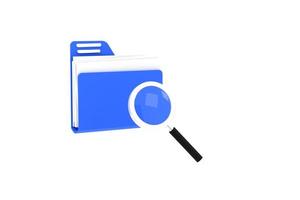 Folder icon and magnifying glass. Open folder icon. Folder with documents photo