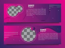 banner background design template with purple gradient, suitable for use as a business promotion banner. vector