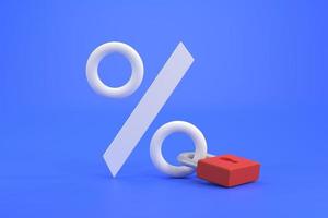 3D. percentage sign locked with keypad lock with copy space.  creative concept promotion. photo