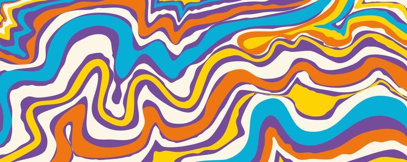 Retro marble 60s wave pattern. Abstract swirl 60 s background. Psychedelic retro wave wallpaper. Modern background design. Abstract 60s 70s psychedelic design