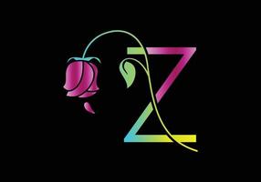 logotipo de rosa de monogramas z, plantilla de vector de belleza de spa de cosméticos de lujo