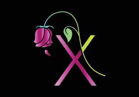 x monogramas rosa logo, lujo cosméticos spa belleza vector plantilla