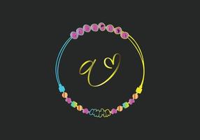 A Monograms bracelet design, jewelry, wedding vector template