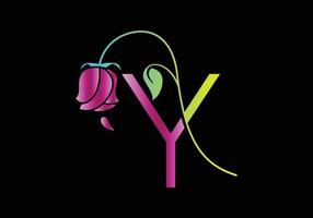 Y Monograms Rose logo, Luxury Cosmetics Spa Beauty vector template