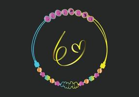 B Monograms bracelet design, jewelry, wedding vector template