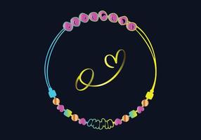 O Monograms bracelet design, jewelry, wedding vector template