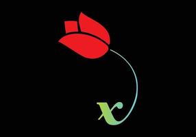 X Monograms Rose logo, Luxury Cosmetics Spa Beauty vector template