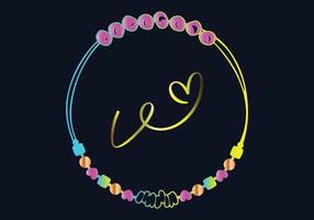 V Monograms bracelet design, jewelry, wedding vector template