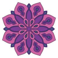 lindo mandala. flor ornamental redonda del doodle aislada en el fondo blanco. ornamento decorativo geométrico en estilo étnico oriental. vector