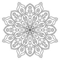 lindo mandala. flor ornamental redonda del doodle aislada en el fondo blanco. ornamento decorativo geométrico en estilo étnico oriental. vector