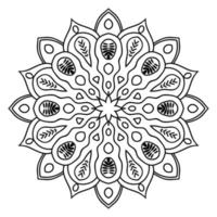 lindo mandala. flor ornamental redonda del doodle aislada en el fondo blanco. ornamento decorativo geométrico en estilo étnico oriental. vector