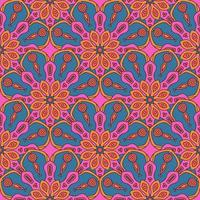Abstract seamless pattern with mandala flower. Mosaic, tile. Floral background. vector