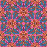 Abstract seamless pattern with mandala flower. Mosaic, tile. Floral background. vector