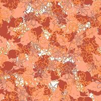 Abstract colorful doodle flower with curls seamless pattern. Messy fantasy floral background. vector
