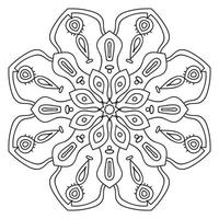 lindo mandala. flor ornamental redonda del doodle aislada en el fondo blanco. ornamento decorativo geométrico en estilo étnico oriental. vector