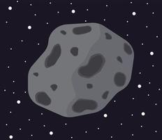 Vector ilustration of stone asteroid floating in space