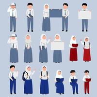 Set of indonesian students vector