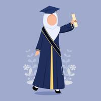 diseño plano de graduación musulmana vector