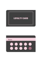 Discounts and sales, coupons and vouchers for loyal clients and customers of shops, stores and malls. Loyalty card with text. Company ads. Vector. vector