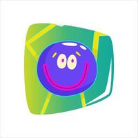 Plaza de avatar de sonrisa divertida contemporánea en estilo retro cómico. las emociones psicodélicas sonríen en el área. diseño abstracto retro moderno. emoji de carácter redondo. paquete de pegatinas de arte pop vector