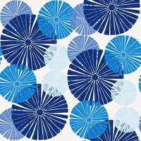 Seamless pattern with block printed fabric. Hand drawn vector. Patterns for decoration. Indigo blue tone. vector
