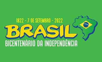 pancarta del bicentenario de la independencia de brasil. banner con la bandera y los colores de brasil. vector
