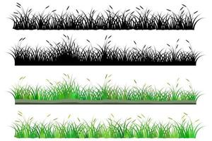 grass. reeds grass set vector