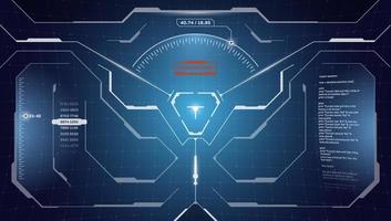 VR HUD digital futuristic interface cyberpunk screen design. Sci-fi virtual reality technology view head up display. GUI UI technology dashboard panel. FUI binocular viewfinder visor. Vector eps