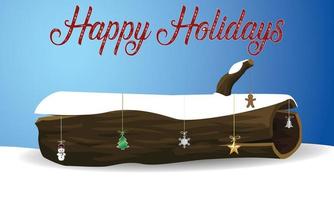 Fairy Log Holiday Card vector